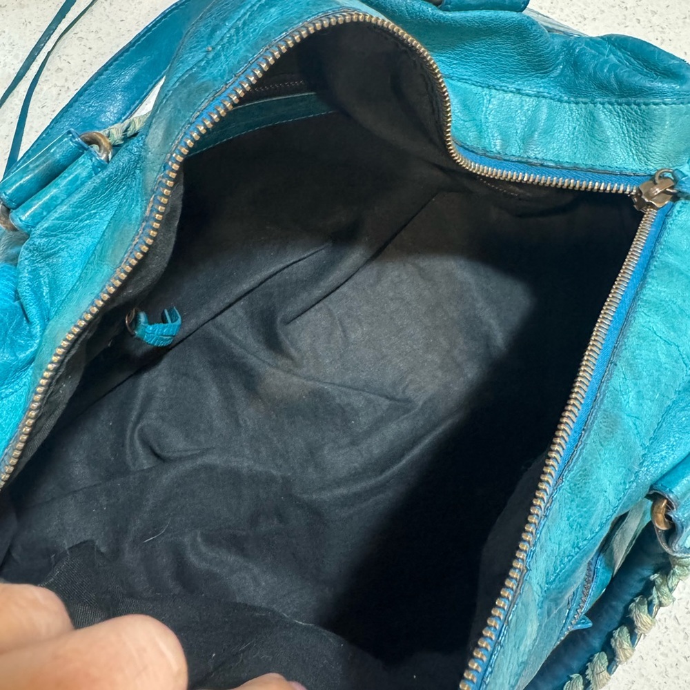 Balenciaga Twiggy Motorcycle Bag – Turquoise Chevre Leather – Authentic RARE - Picture 16 of 16